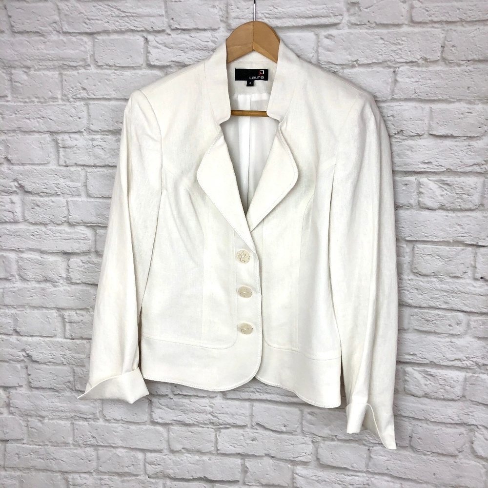 White Laura Blazer Size 8